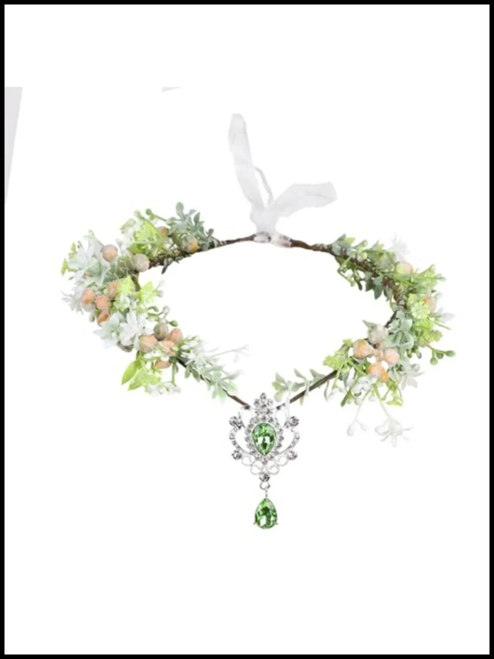 Floral Wedding Flower Crown Headband Adjustable Halo Hair Wreath